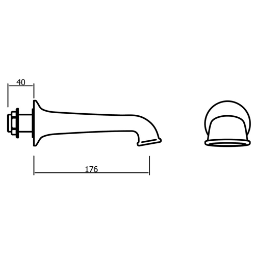 Additional image for Traditional Bath Filler Spout (Brushed Nickel).