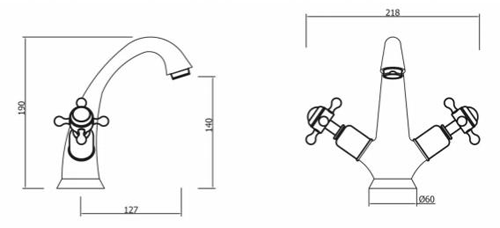 Additional image for Highneck Basin Mixer Tap (Crosshead, Brushed Nickel).