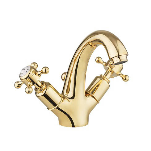 Additional image for Highneck Basin Mixer Tap (Crosshead, Unlac Brass).