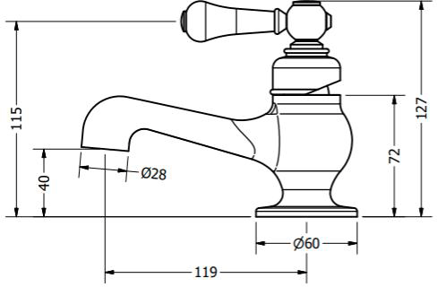 Additional image for Mini Basin Mixer Tap (Lever, Chrome).