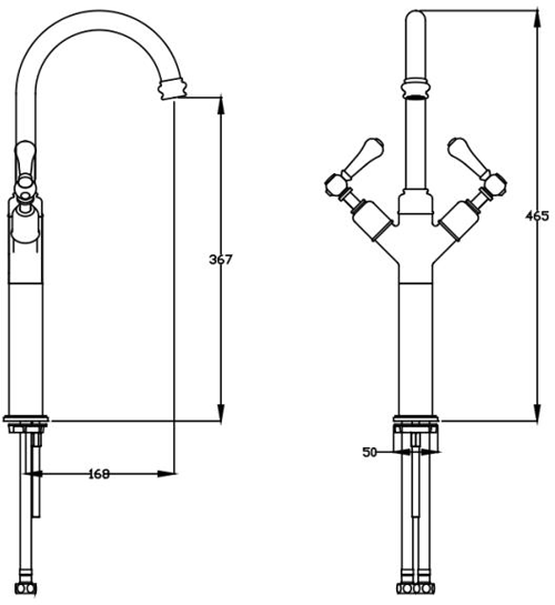 Additional image for Tall Basin Mixer Tap (Lever, Chrome).