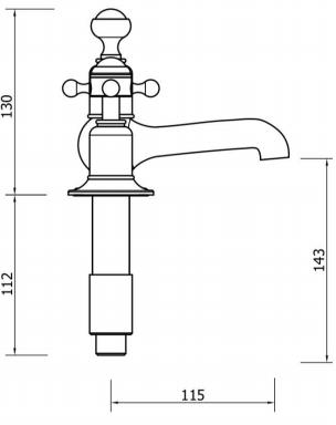 Additional image for 3 Hole Basin Tap With Waste (Crosshead, Unlac Brass).