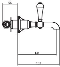 Additional image for Wall Mounted Basin Mixer Tap (Lever, Chrome).