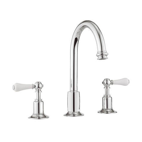 Additional image for 3 Hole Basin Mixer Tap With Waste (Lever, Chrome).