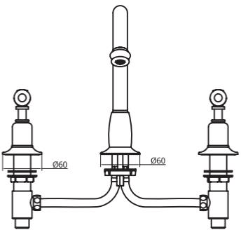 Additional image for 3 Hole Basin Mixer Tap With Waste (Lever, Chrome).