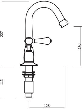 Additional image for 3 Hole Basin Mixer Tap With Waste (Lever, Chrome).