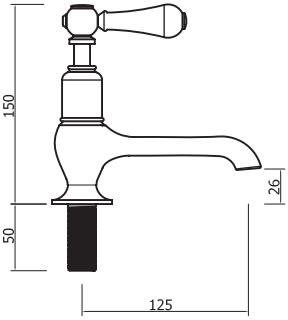 Additional image for Long Nose Basin Taps (Lever, Chrome).