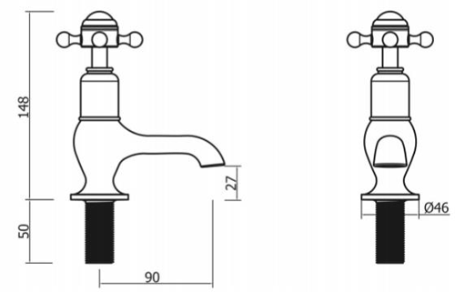 Additional image for Basin Taps (Crosshead, Brushed Brass).