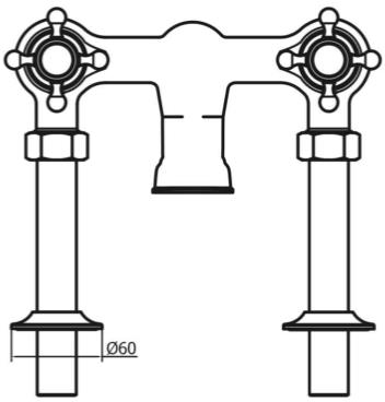 Additional image for Bath Filler Tap With Legs (Crosshead, Chrome).