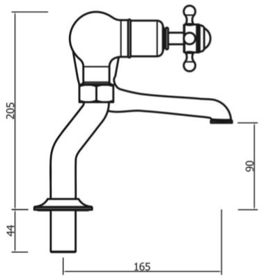 Additional image for Bath Filler Tap With Legs (Crosshead, Br Brass).