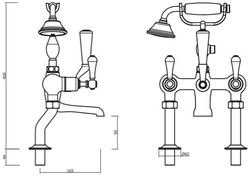 Additional image for Bath Shower Mixer Tap (Lever, Chrome).