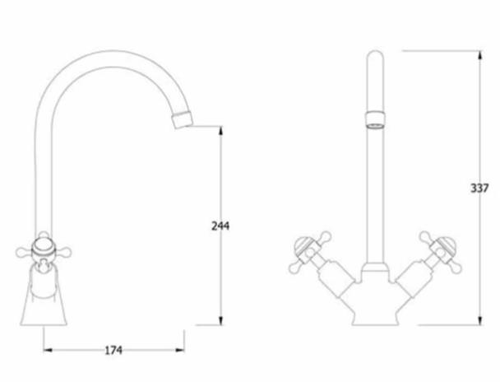 Additional image for Belgravia Dual Control Kitchen Tap (Chrome).