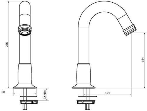 Additional image for 2 x Sensor Deck Mounted Basin Taps (Chrome).