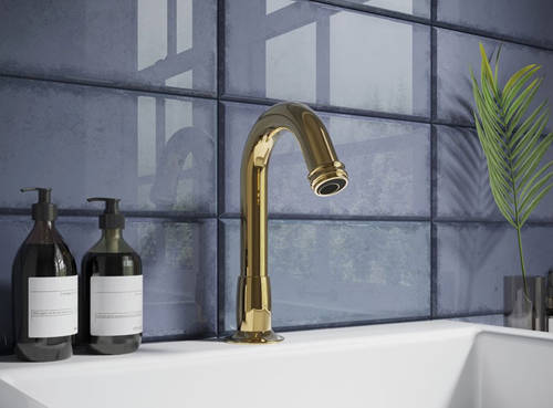 Additional image for Sensor Deck Mounted Basin Tap (Unlacquered Brass).