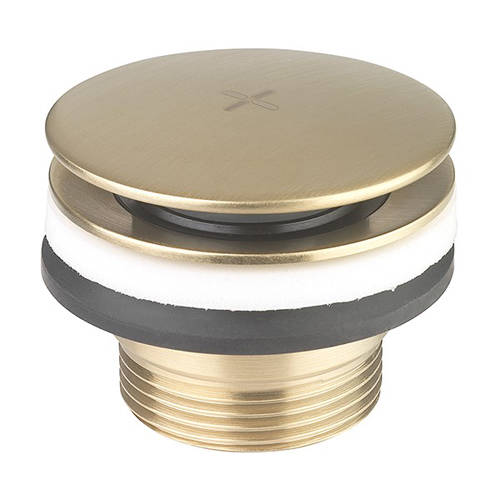 Additional image for Click Clack Basin Waste (Brushed Brass).