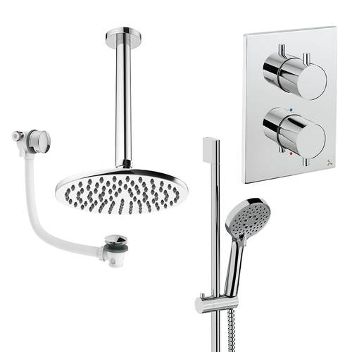 Additional image for Crossbox Shower Set 10 200mm Head & Ceiling Arm (Chrome).