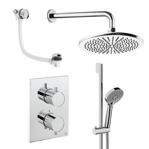 Additional image for Crossbox Shower Set 10 300mm Head & Wall Arm (Chrome).