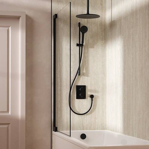 Additional image for Crossbox Shower Set 10 300mm Head & Ceiling Arm (Matt Black).