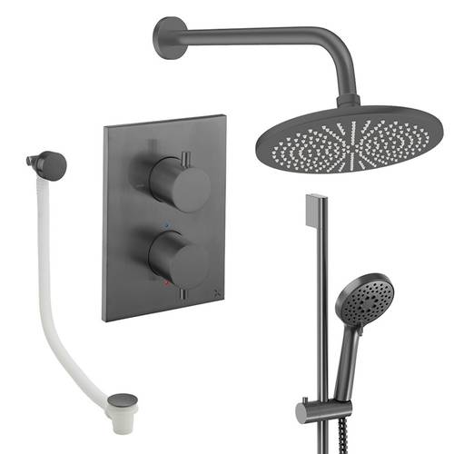 Additional image for Crossbox Shower Set 10 300mm Head & Wall Arm (Slate).