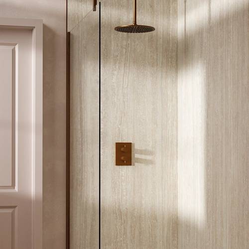 Additional image for Crossbox Shower Set 1 300mm Head & Ceiling Arm (Brushed Bronze).