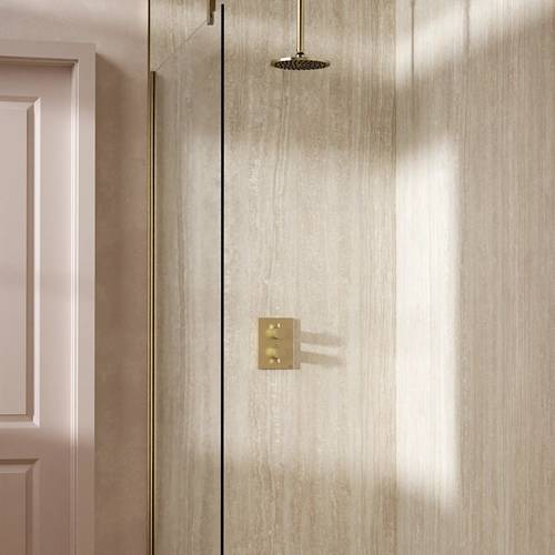 Additional image for Crossbox Shower Set 1 200mm Head & Ceiling Arm (Brushed Brass).