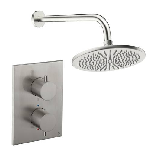 Additional image for Crossbox Shower Set 1 300mm Head & Wall Arm (Brushed Nickel).