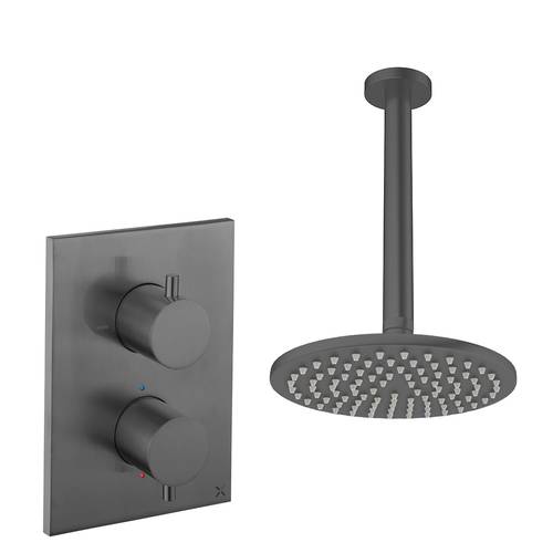 Additional image for Crossbox Shower Set 1 200mm Head & Ceiling Arm (Slate).