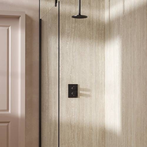 Additional image for Crossbox Shower Set 1 200mm Head & Ceiling Arm (Slate).