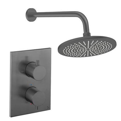 Additional image for Crossbox Shower Set 1 300mm Head & Wall Arm (Slate).