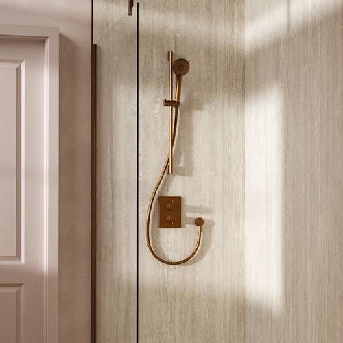 Additional image for Crossbox Shower Set 2 With Slide Rail Kit (Brushed Bronze).