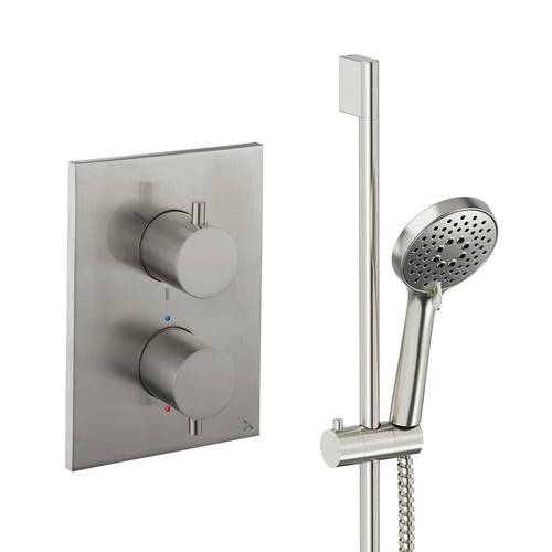 Additional image for Crossbox Shower Set 2 With Slide Rail Kit (Brushed Nickel).