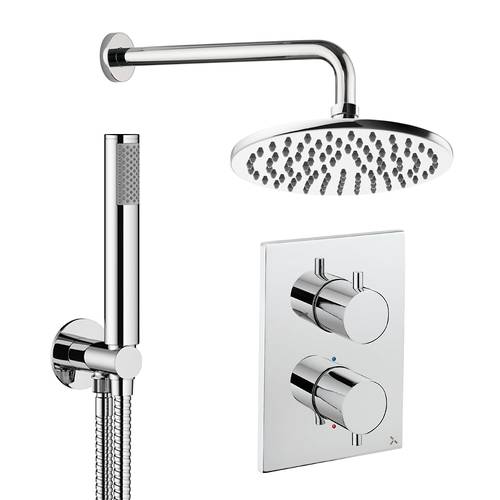 Additional image for Crossbox Shower Set 3 200mm Head & Handset (Chrome).