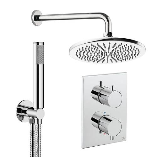 Additional image for Crossbox Shower Set 3 300mm Head & Handset (Chrome).