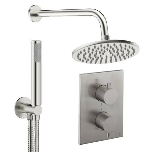 Additional image for Crossbox Shower Set 3 200mm Head & Handset (Brushed Nickel).