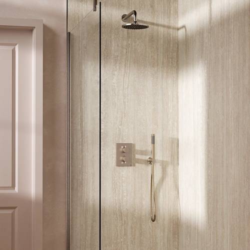 Additional image for Crossbox Shower Set 3 200mm Head & Handset (Brushed Nickel).