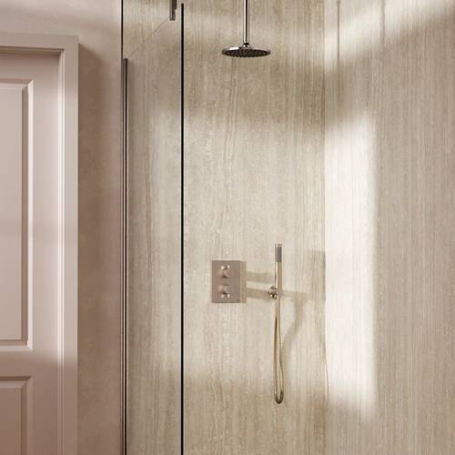 Additional image for Crossbox Shower Set 3 200mm Head & Handset (Brushed Nickel).