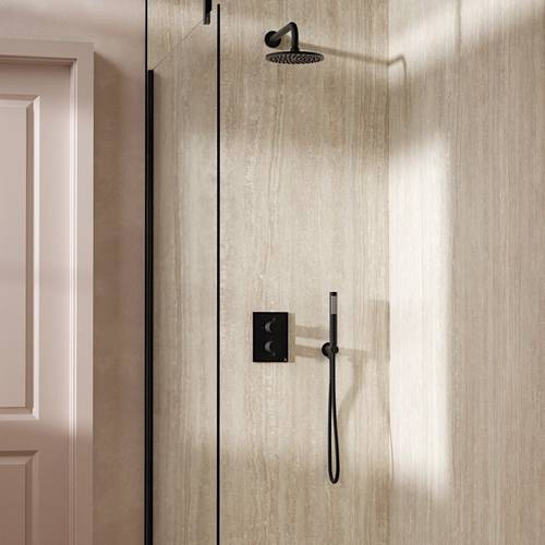 Additional image for Crossbox Shower Set 3 200mm Head & Handset (Matt Black).