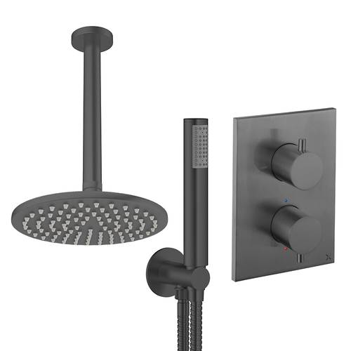 Additional image for Crossbox Shower Set 3 200mm Head & Handset (Slate).