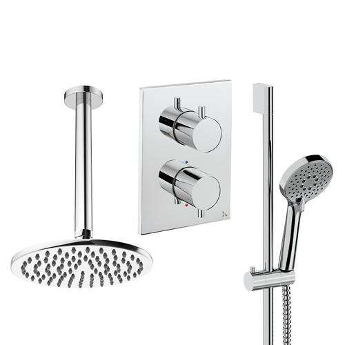 Additional image for Crossbox Shower Set 4 200mm Head & Slide Rail Kit (Chrome).