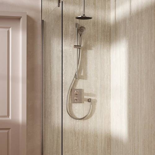 Additional image for Crossbox Shower Set 4 200mm Head & Slide Rail Kit (Chrome).