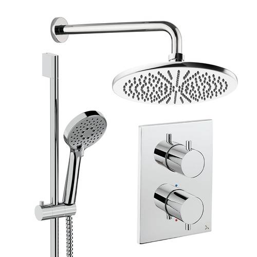 Additional image for Crossbox Shower Set 4 300mm Head & Slide Rail Kit (Chrome).