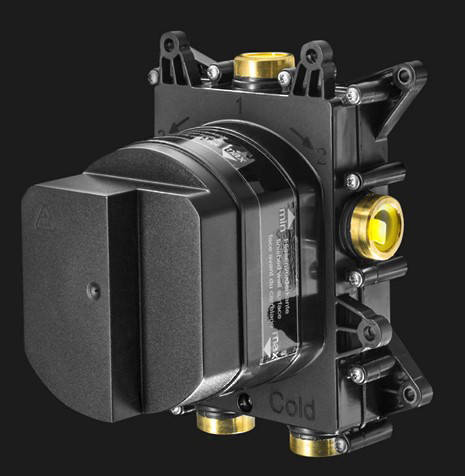 Additional image for Crossbox Shower Set 4 300mm Head & Slide Rail Kit (Matt Black).