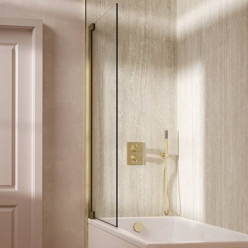 Additional image for Crossbox Shower Set 5 With Handset & Bath Filler (Brushed Brass).