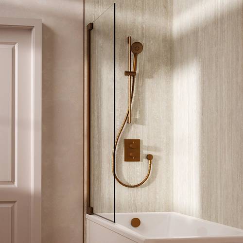 Additional image for Crossbox Shower Set 6 With Slide Rail Kit & Bath Filler (Brushed Bronze).