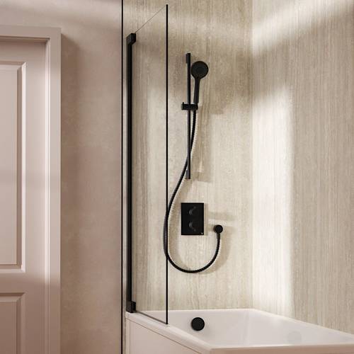 Additional image for Crossbox Shower Set 6 With Slide Rail Kit & Bath Filler (Slate).