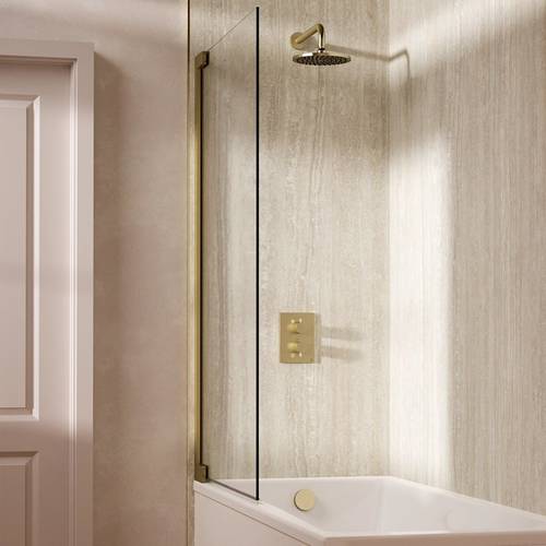 Additional image for Crossbox Shower Set 7 With 200mm Head & Bath Filler (Brushed Brass).