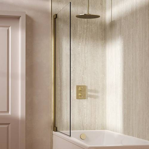 Additional image for Crossbox Shower Set 7 With 300mm Head & Bath Filler (Brushed Brass).