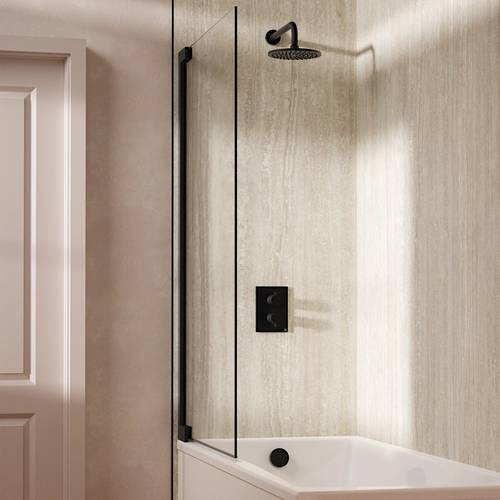 Additional image for Crossbox Shower Set 7 With 200mm Head & Bath Filler (Matt Black).