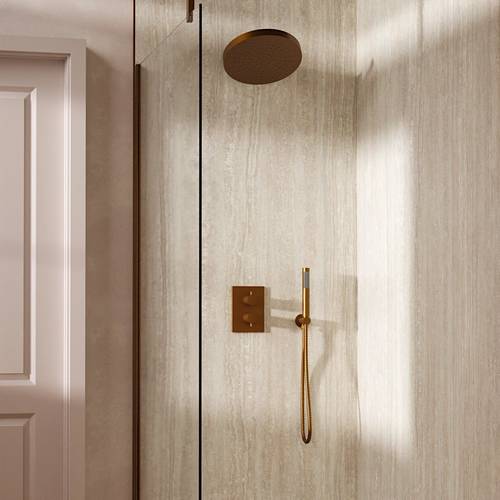 Additional image for Crossbox Shower Set 8 300mm Head & Handset (Brushed Bronze).