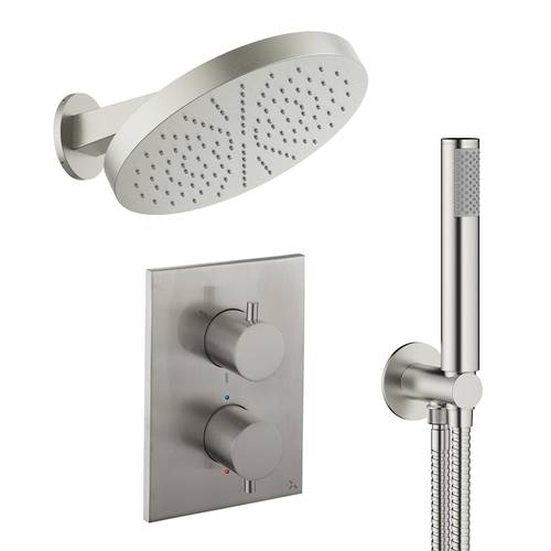 Additional image for Crossbox Shower Set 8 300mm Head & Handset (Brushed Nickel).